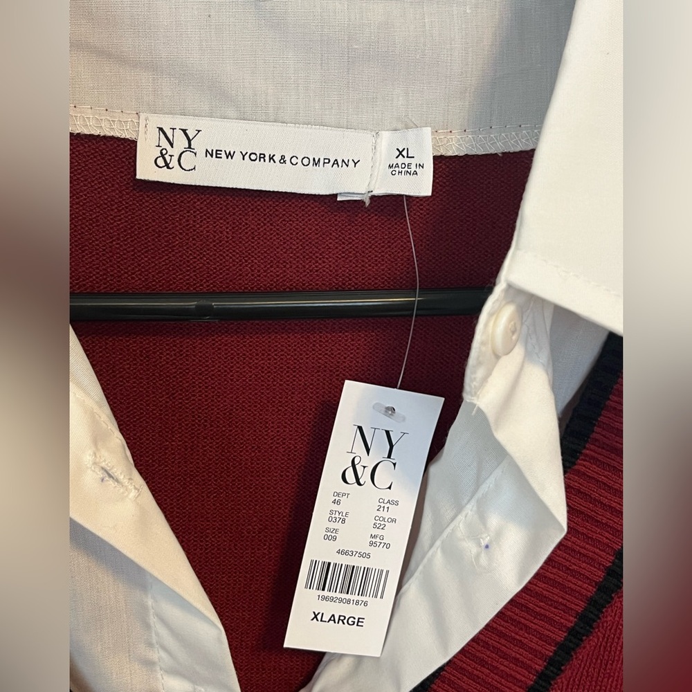 Sweater/dress-shirt combo